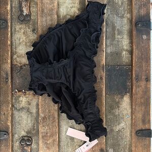 Victoria's Secret Black Ruffled Swim Bottom